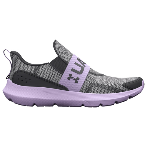 

Girls Preschool Under Armour Under Armour Surge 3 Slip - Girls' Preschool Shoe Grey/Purple Size 03.0