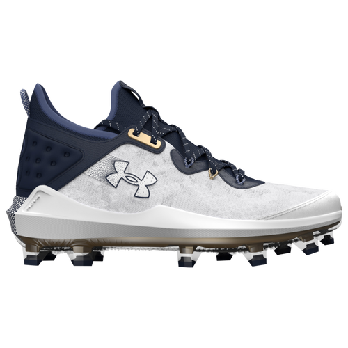 

Under Armour Mens Under Armour Harper 8 Elite TPU - Mens Baseball Shoes White/Navy/Midnight Navy Size 11.5