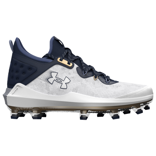 

Under Armour Mens Under Armour Harper 8 Elite TPU - Mens Baseball Shoes White/Navy/Midnight Navy Size 09.5