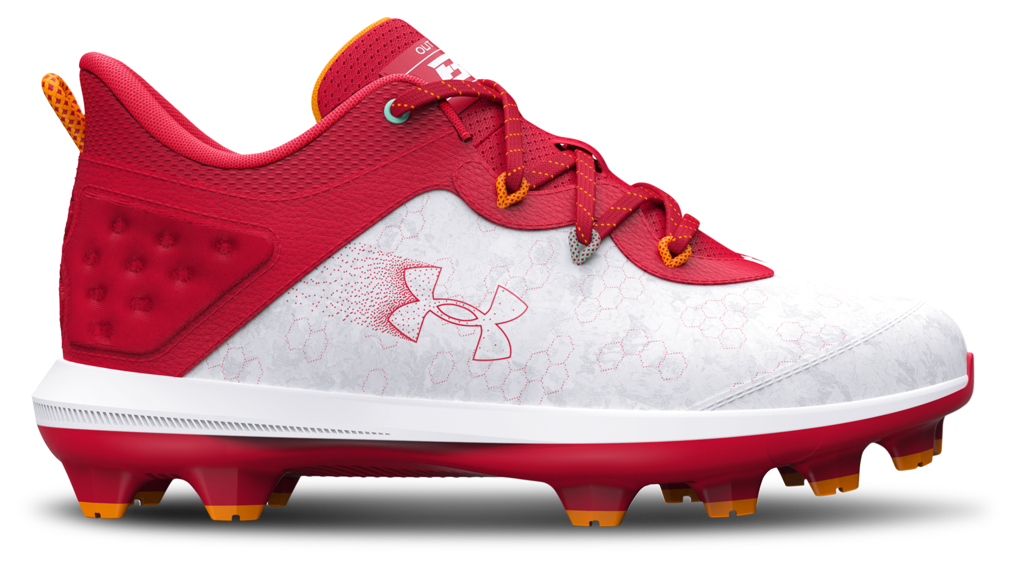 Under Armour Boys' Harper 8 TPU Jr. USA Baseball Cleats - White, 3