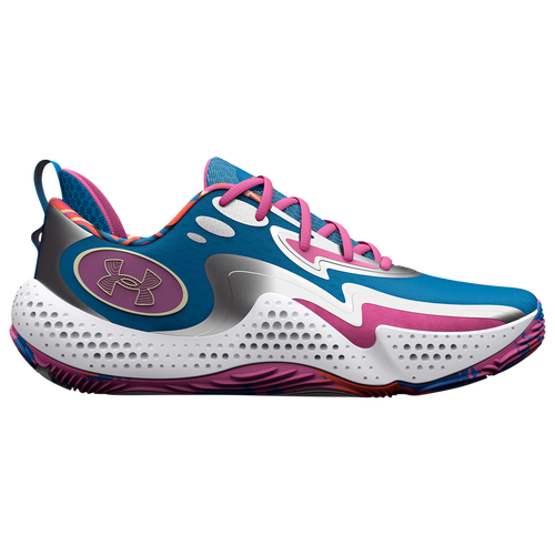 

Under Armour Mens Under Armour Spawn 5 - Mens Basketball Shoes Briliant Blue/Pink Edge/Silver Size 10.5