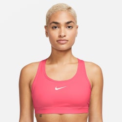 Pour femmes - Nike Soutien-gorge à soutien moyen Dri-FIT Swoosh - Rose aster/Blanc