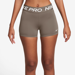 Women's - Nike Pro 365 3" Shorts - Brown/White