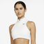 Nike Air Dri-FIT Swoosh Mock Zip Bra - Women's White/Black