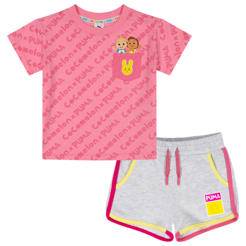 

PUMA Girls PUMA Cocomelon T-Shirt and Short Set - Girls' Toddler Pink/White Size 2T