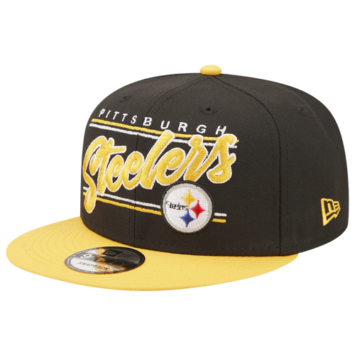 

New Era Mens Pittsburgh Steelers New Era Steelers 2T Team Script Snap - Mens Black/Black Size One Size