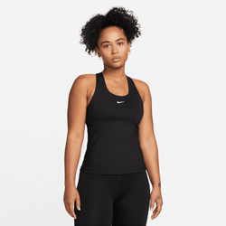 Women's - Nike Dri-FIT Swoosh Bra Tank  - Black/Black/White