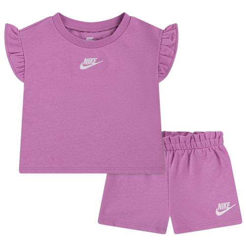  - Nike Baby French Terry Set - White/Purple