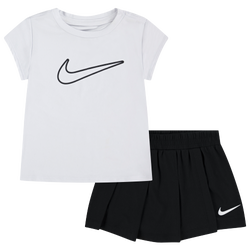 Girls' Toddler - Nike All Day Play Skort Set - White/Black