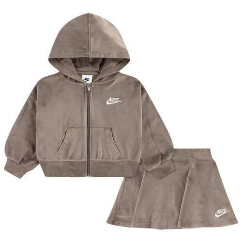 GIRLS - Nike Velour Scooter Set - Mink Brown/Sweet Beet