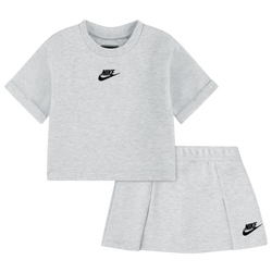 Girls' Toddler - Nike Tech Fleece Skirt Set - Gray/Black