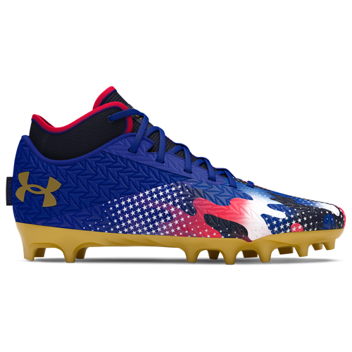 

Under Armour Mens Under Armour Spotlight Clone 4 MC USA - Mens Football Shoes Metallic Gold/Royal/Royal Size 12.5