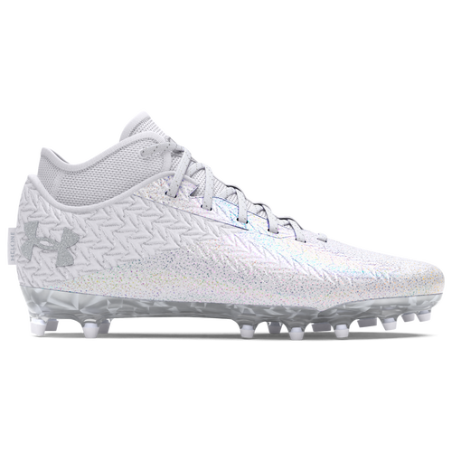 

Under Armour Mens Under Armour Spotlight Clone 4 MC VVS - Mens Football Shoes White/White/Metallic Silver Size 15.0