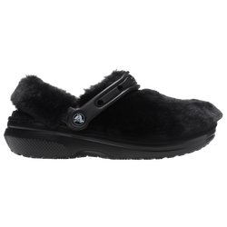 Women's - Crocs Classic Fur Sure - Black/Black