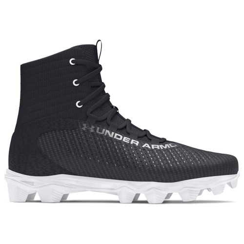 

Boys Under Armour Under Armour Highlight Fran RM JR 2.0 - Boys' Grade School Football Shoe Black/White/Metallic Gun Metal Size 05.5