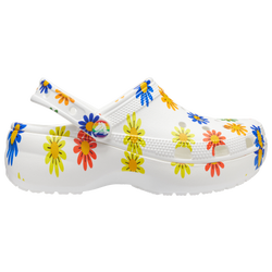 Girls' Grade School - Crocs Classic Translucent Glitter Platform  - White/Multicolor