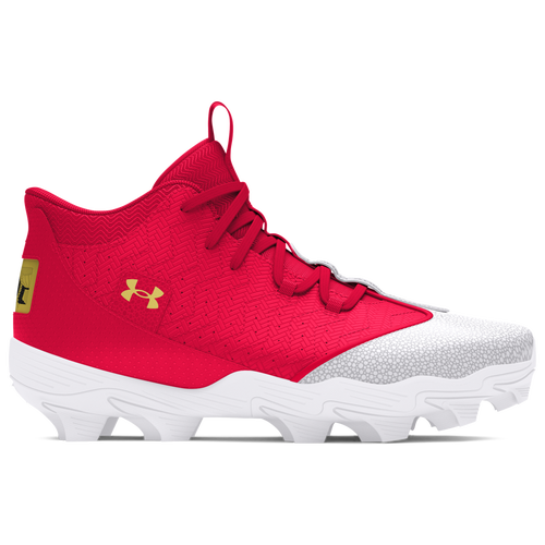 

Under Armour Mens Under Armour Harper 9 RM - Mens Baseball Shoes White/Red/Metallic Gold Size 10.0