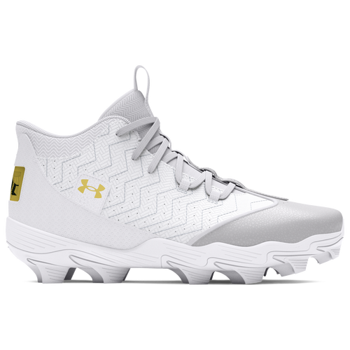 

Under Armour Mens Under Armour Harper 9 RM - Mens Baseball Shoes White/Metallic Gold/White Size 13.0