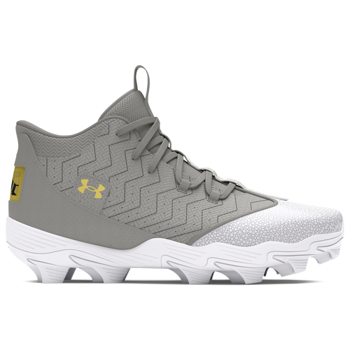 

Under Armour Mens Under Armour Harper 9 RM - Mens Baseball Shoes Baseball Grey/Baseball Grey/Metallic Gold Size 8.5