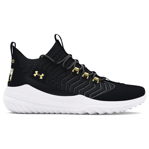 

Under Armour Mens Under Armour Harper 9 Turf - Mens Baseball Shoes Black/White/Metallic Gold Size 7.5