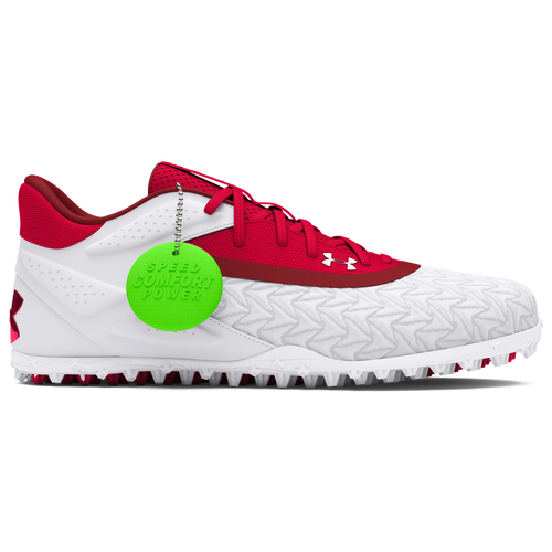 

Under Armour Mens Under Armour Yard Turf 3.0 - Mens Baseball Shoes White/Red/Red Size 10.5