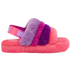 Girls' Grade School - UGG Fluff Yeah Slides - Purple/Pink/Purple