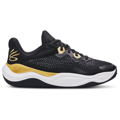 

Under Armour Mens Under Armour Curry Splash 24 - Mens Basketball Shoes Black/White/Gold Size 10.0