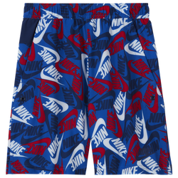 Boys' Grade School - Nike Woven AOP Shorts - Game Royal/Blue Void
