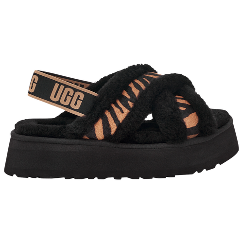 

UGG Womens UGG Disco Cross Slides - Womens Shoes Black/Brown Size 9.0