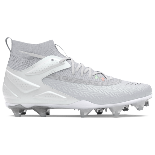 

Under Armour Mens Under Armour Yard Pro Mid MT TPU - Mens Baseball Shoes White/White/Metallic Silver Size 8.0