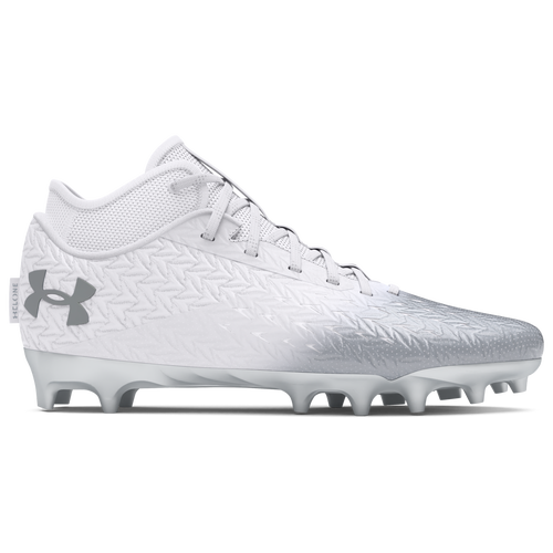 

Under Armour Mens Under Armour Spotlight Clone 4.0 MC - Mens Football Shoes White/Metallic Silver/Metallic Silver Size 10.0