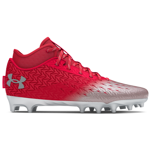 

Under Armour Mens Under Armour Spotlight Clone 4.0 MC - Mens Football Shoes Red/Metallic Silver/Metallic Silver Size 08.0