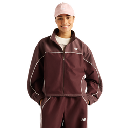 Women's - New Balance Trackside Woven Jacket - Cherry Leather