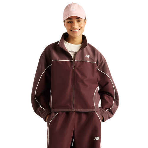 New Balance Trackside Woven Jacket - New Balance Cherry Leather
