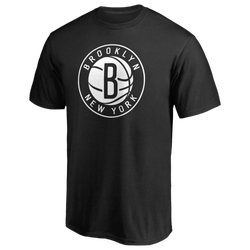Men's - Fanatics Nets Logo T-Shirt - Black/Black