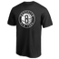 Fanatics Nets Logo T-Shirt - Men's Black/Black