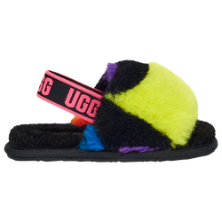 Girls' Toddler - UGG Fluff Yeah Boots - Black/Purple/Yellow