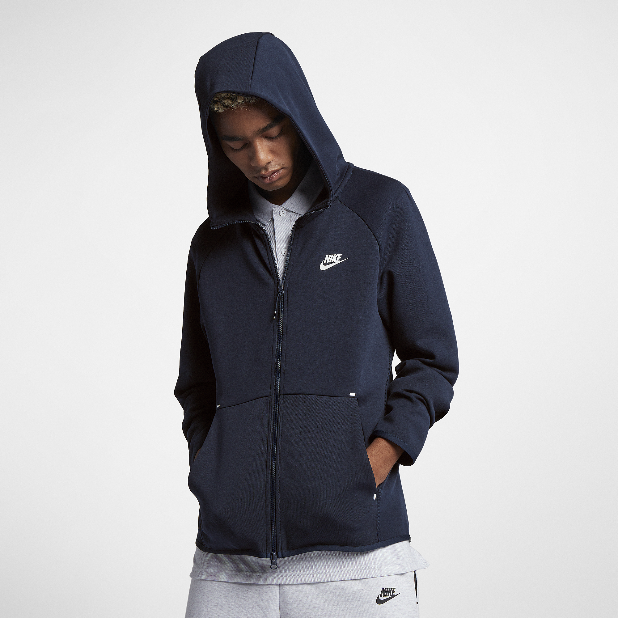 blue nike tech hoodie