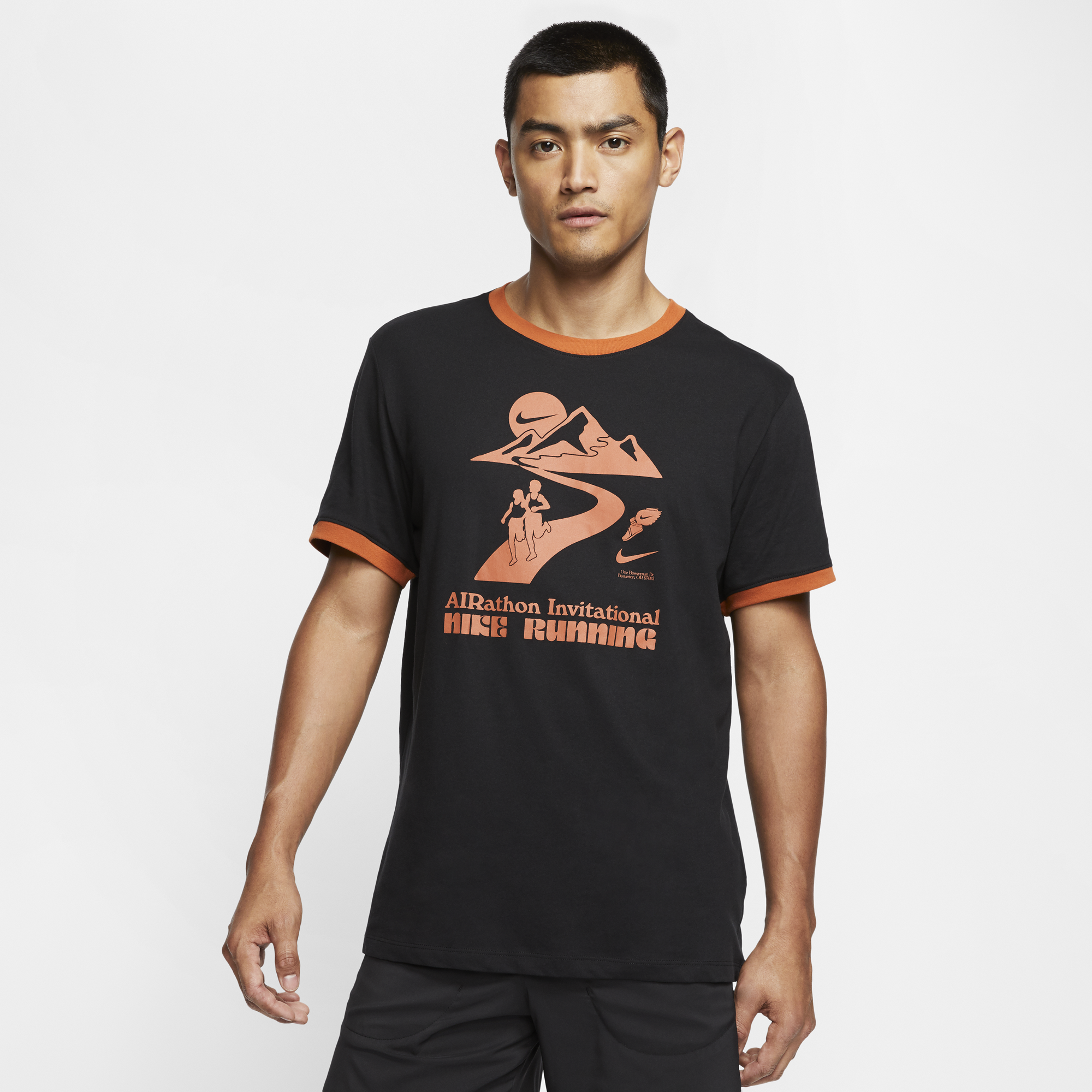 rugged orange nike shirt