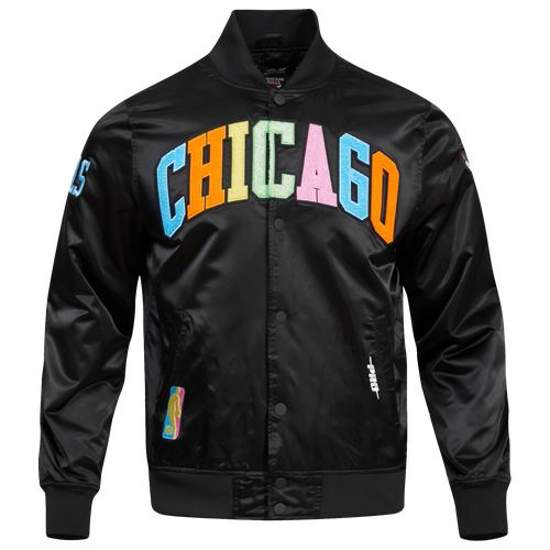 

Pro Standard Mens Chicago Bulls Pro Standard Bulls Washed Neon Satin Jacket - Mens Black Size M