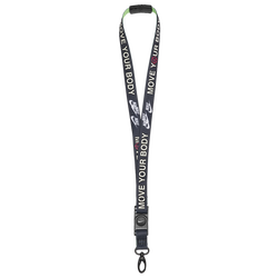Unisex - Nike World Tour Premium Lanyard - Black/Light Liquid Lime/White