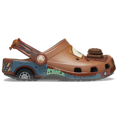 Crocs Grade School Cars Mater Classic Clogs - SLATE GREY/BROWN/GREEN