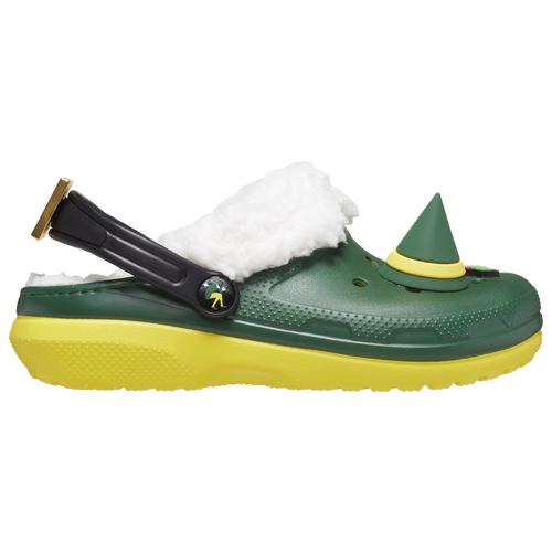 

Boys Crocs Crocs Classic Lined Elf Clogs - Boys' Grade School Shoe Yellow/White/Green Size 04.0