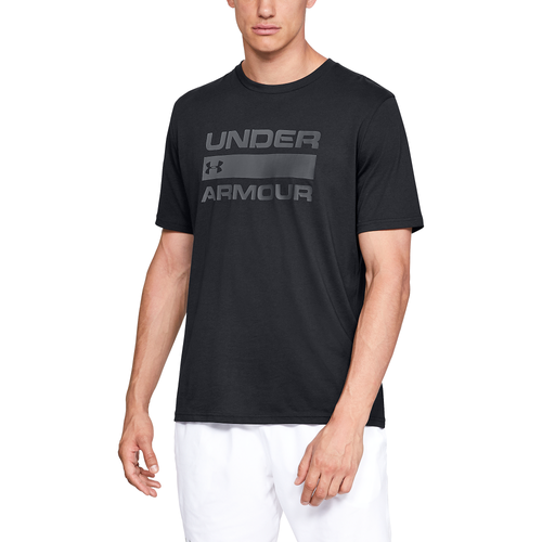 

Under Armour Mens Under Armour Wordmark Short Sleeve T-Shirt - Mens Black/Rhino Grey Size M