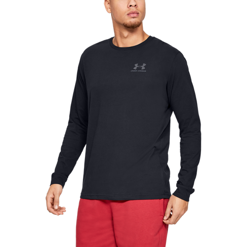 

Under Armour Mens Under Armour Sportstyle Left Chest Long Sleeve T-Shirt - Mens Black/Black Size M