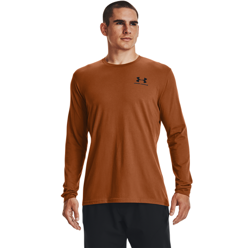 

Under Armour Mens Under Armour Sportstyle Left Chest Long Sleeve T-Shirt - Mens Copper Penny/Black Size S