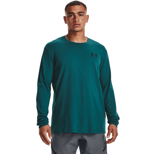 

Under Armour Mens Under Armour Sportstyle Left Chest Long Sleeve T-Shirt - Mens Tourmaline Teal/Black Size XXL