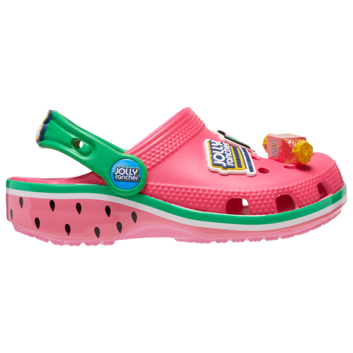 Shop Crocs Girls  Classic Clogs In Black/green/pink