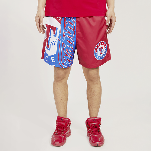Pro Standard Mens  Rangers Mash Woven Shorts In Red