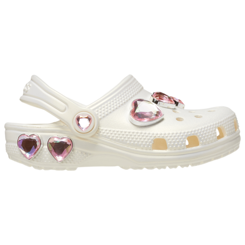 

Crocs Girls Crocs Classic Iridescent Hearts Clogs - Girls' Toddler Shoes Chalk/Chalk Size 04.0